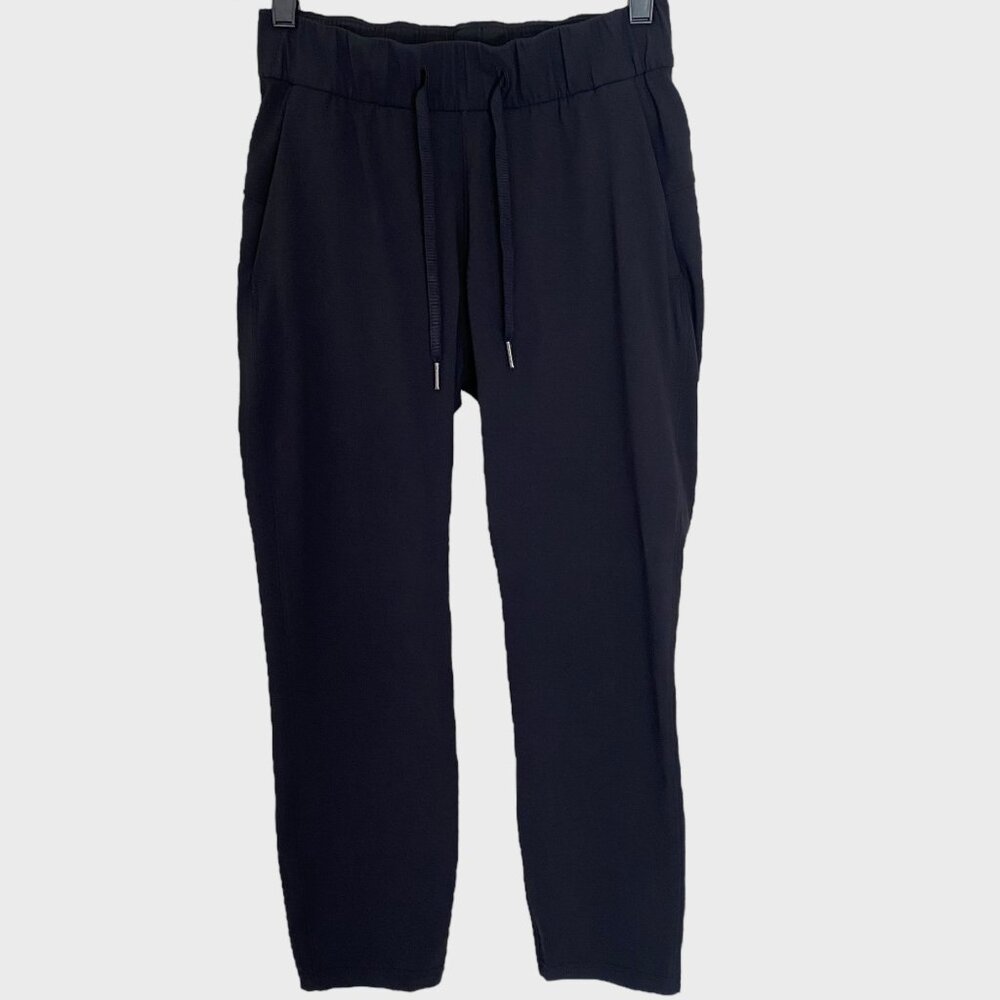 Lululemon On The Fly Pants Black Women's Size 2 Athletic Relaxed Fit Ankle 7/8